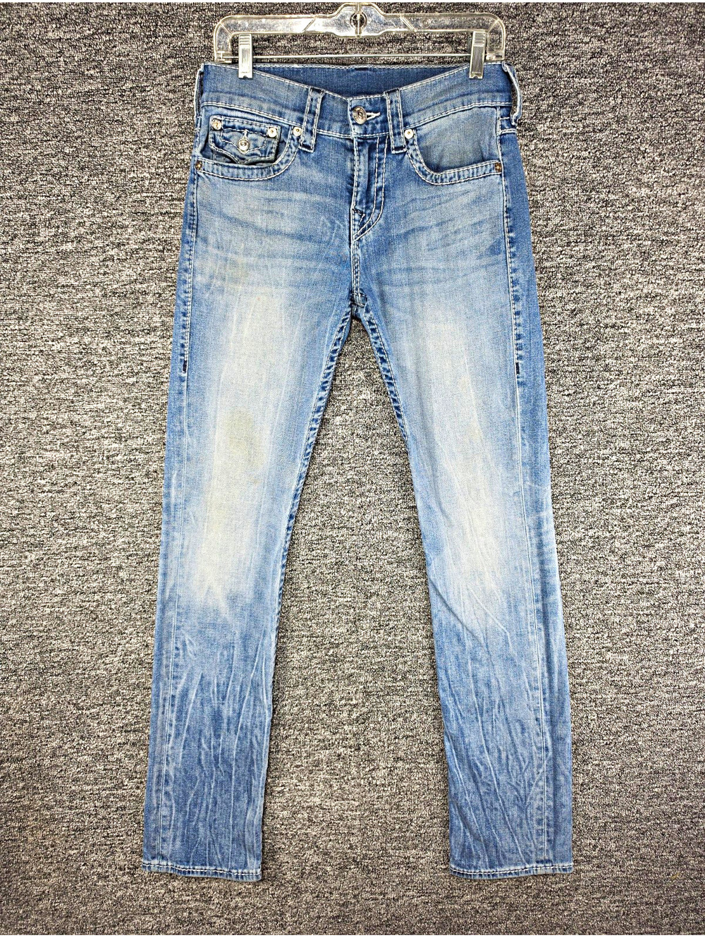 True Religion Ricky Big T Flap Jeans Men’s 28 Relaxed Straight Light Wash Y2K